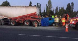 Cuatro personas mueren tras grave accidente de tránsito en la Ruta 5 Sur a la altura de Parral