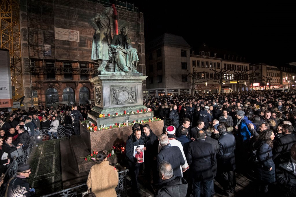 Manifestación en rechazo al ataque terrorista en Hanau