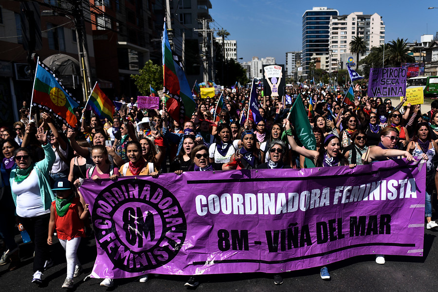 La concurrida manifestación del 8M en la Región de Valparaíso