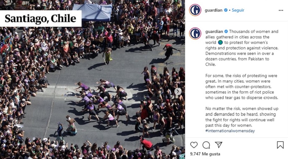 The Guardian se refiere a las marchas del 8M en todo el mundo