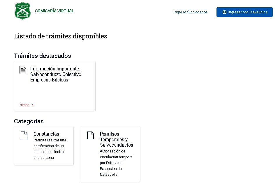 Sitio Comisería Virtual