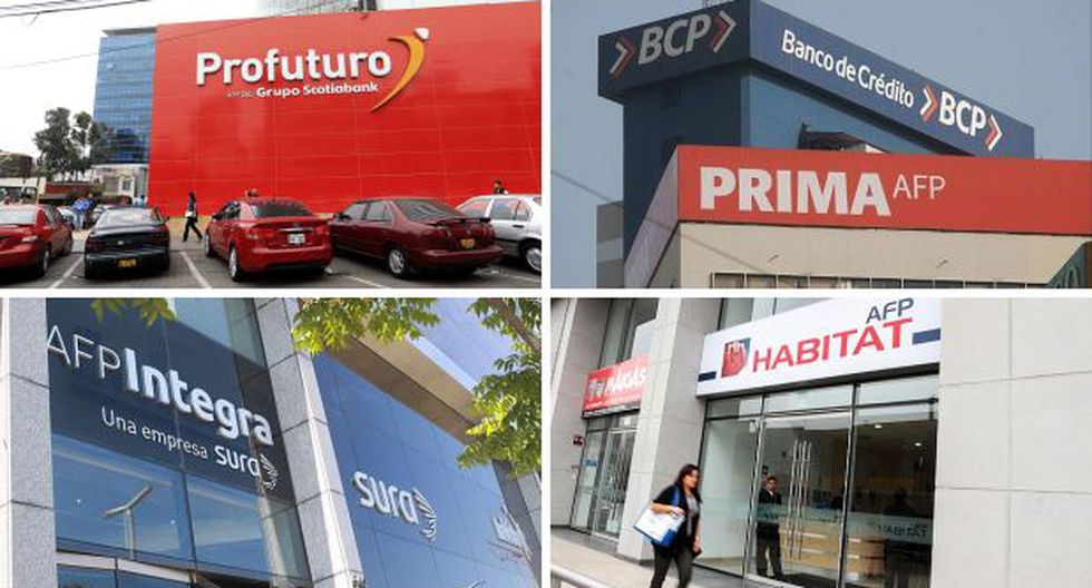 Las cuatro empresas de AFP que operan en Perú