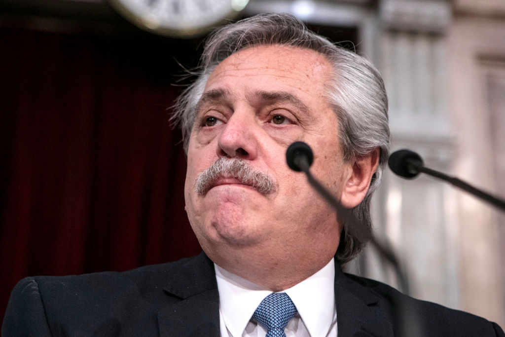 El presidente argentino Alberto Fernández