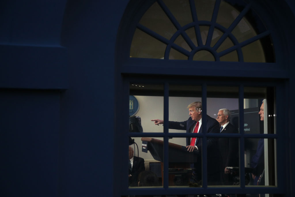 Donald Trump realiza una conferencia en la Casa Blanca