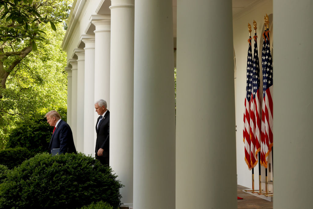 Donald Trump camina por la Casa Blanca
