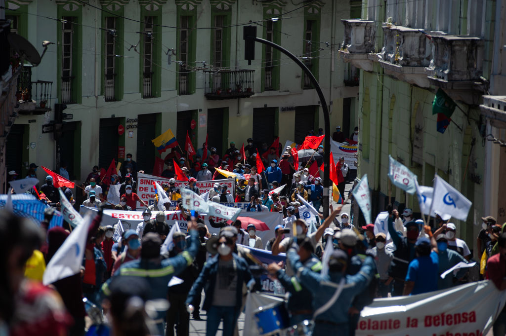 Grupos de manifestantes se reunieron pese a la pandemia en Ecuador