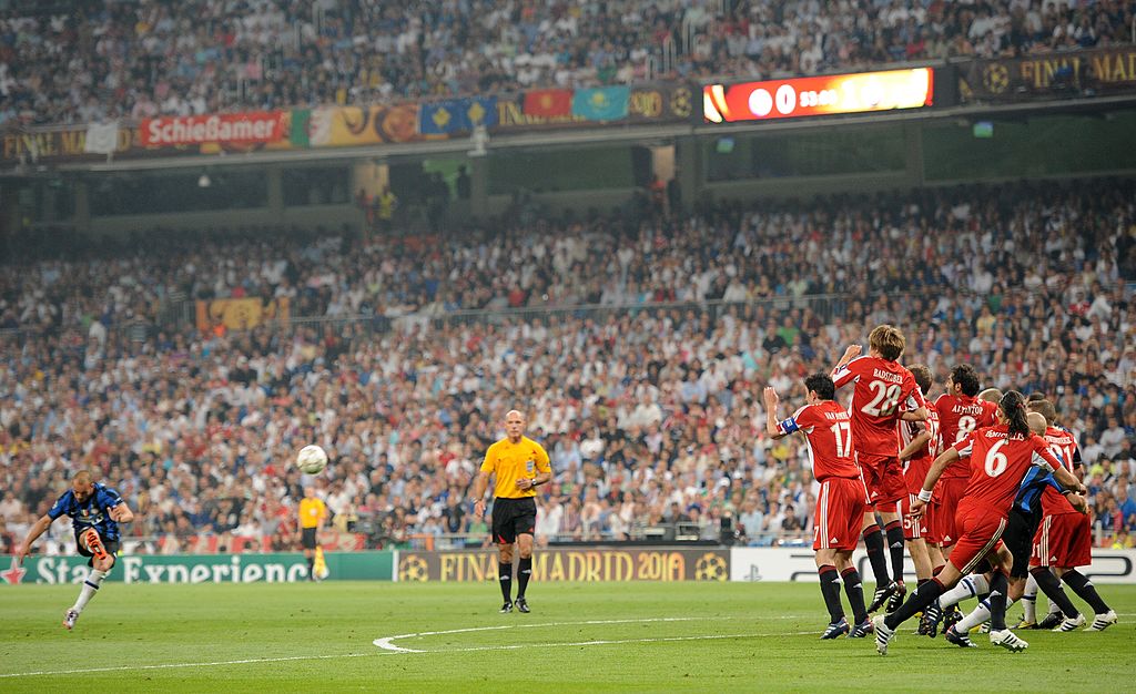 Wesley Sneijder en un Inter-Bayern