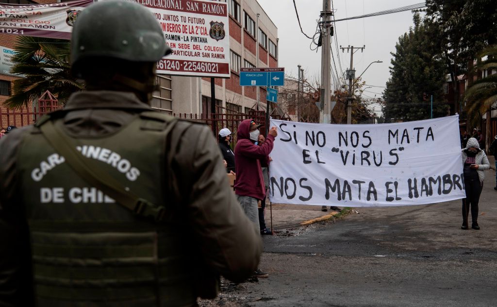 La protestas contra el hambre en Santiago de Chile