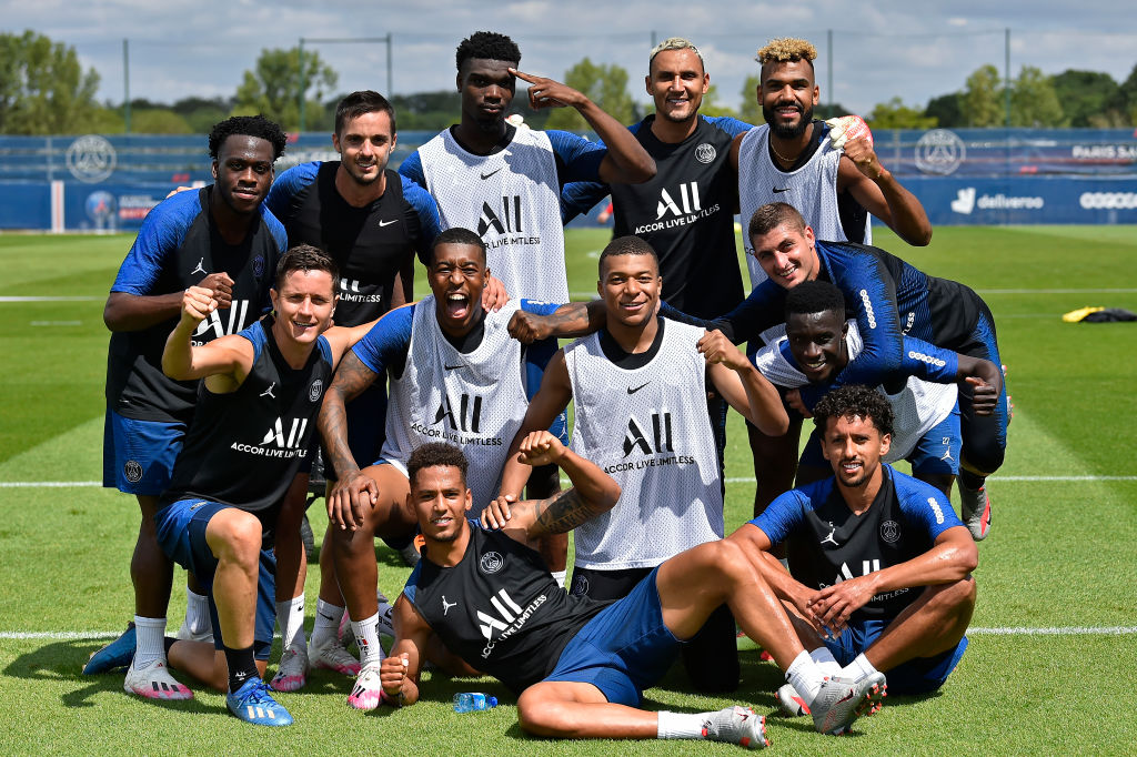 Un entrenamiento del PSG