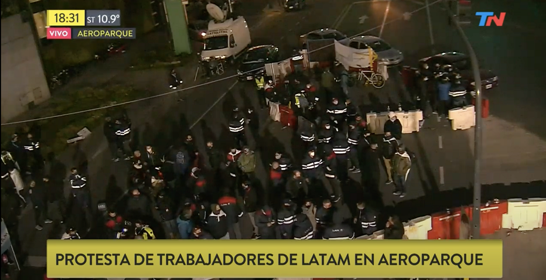 El Canal TN informó de las protestas contra Latam