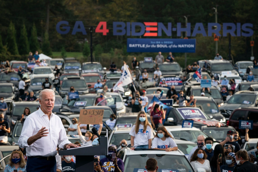 Biden en un acto de campaña en Atlanta