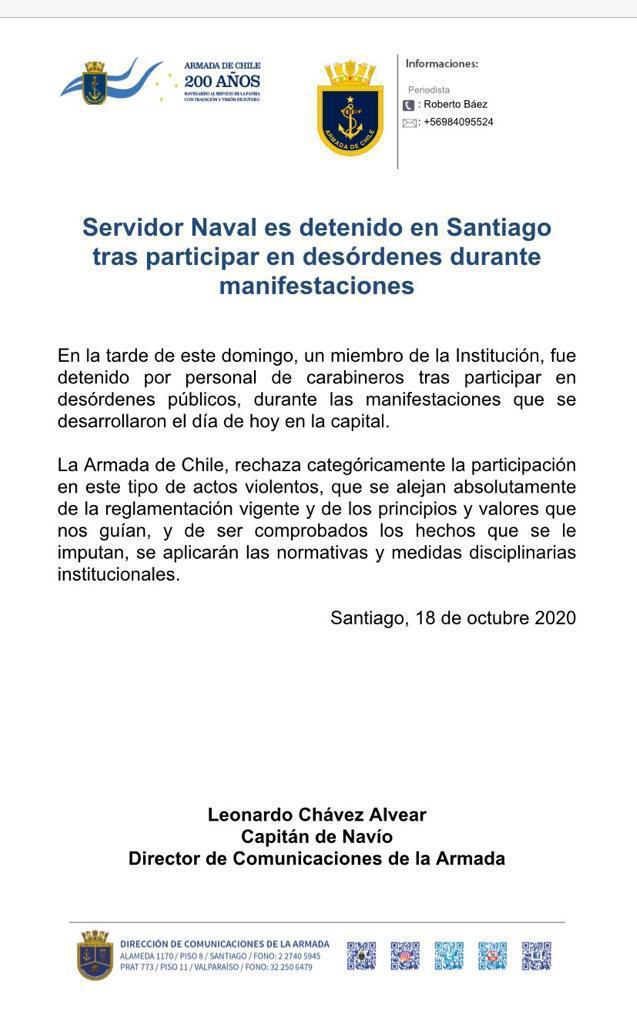 Comunicado de La Armada