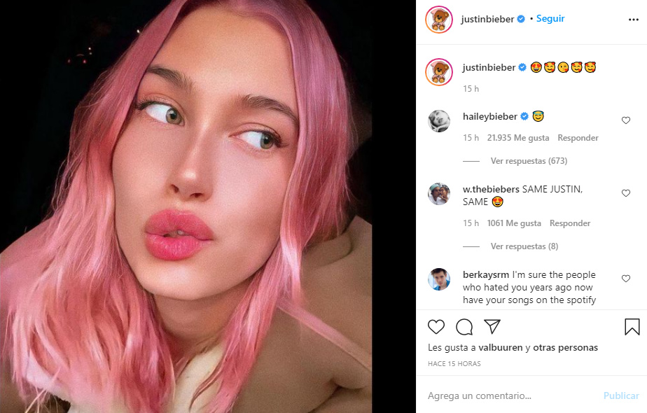 Hailey Bieber | Captura Justin Bieber