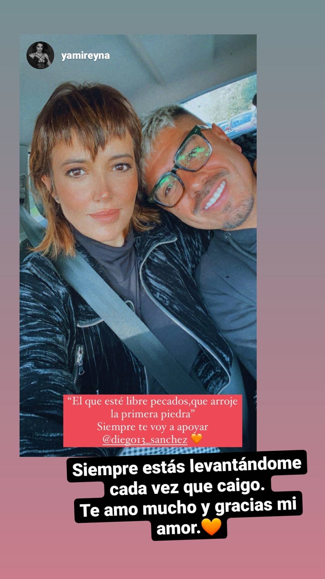 Yamila Reyna publicó mensaje defendiendo a Diego Sánchez tras ser detenido