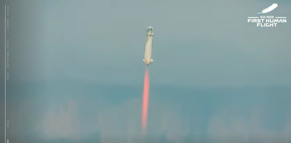 Blue Origin de Jeff Bezos en su primer viaje tripulado