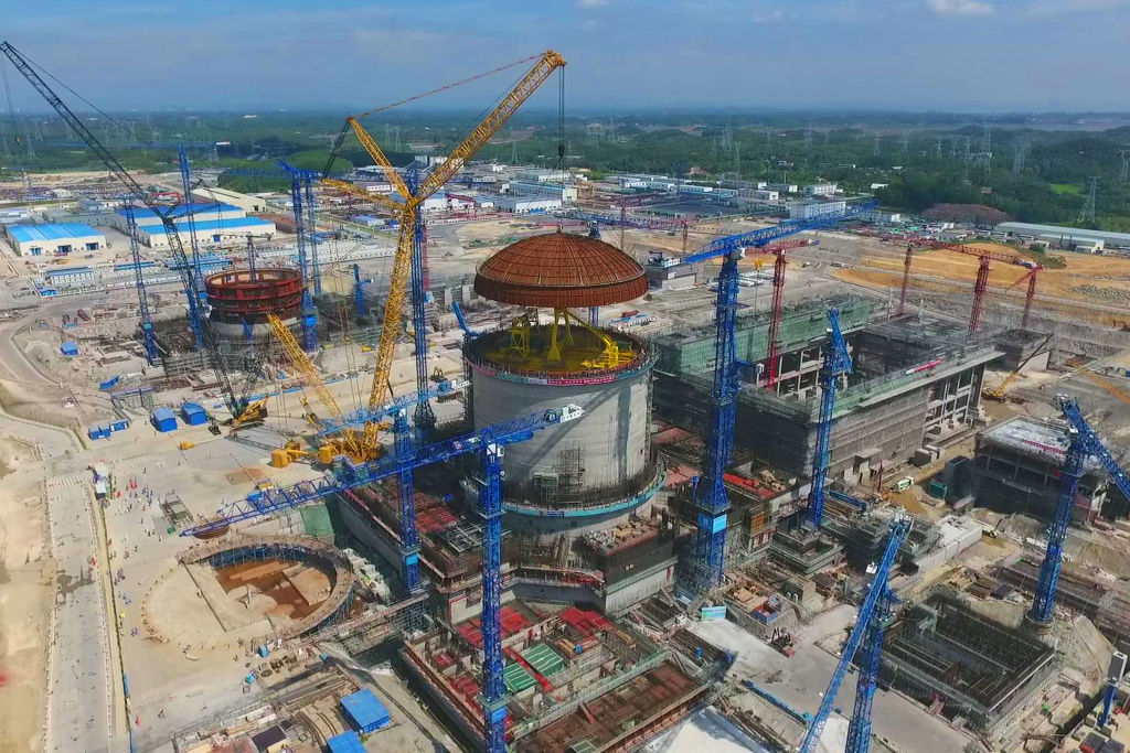 La construcción del domo nuclear en Fangcheng