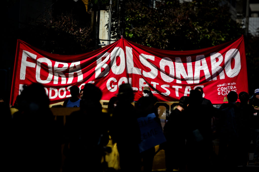 Manifestación en contra de Bolsonaro en la ciudad de Belo Horizonte