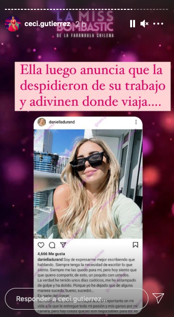 Captura de Instagram Cecilia Gutierrez
