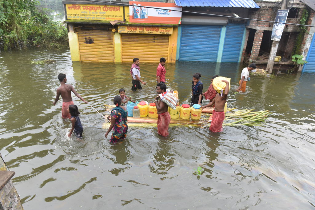 Una localidad bajo el agua en Bengala Occidental