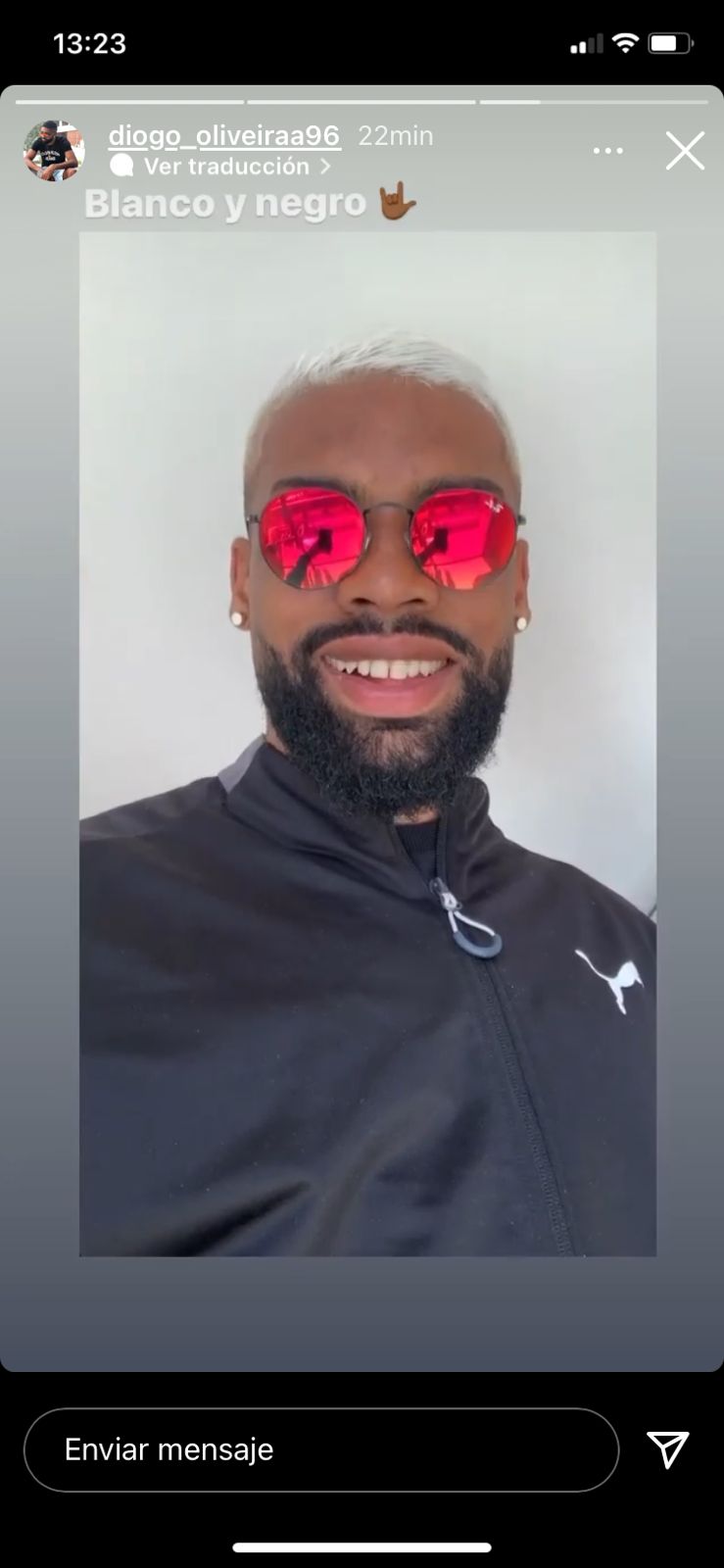 Diogo de Oliveira y su historia en Instagram