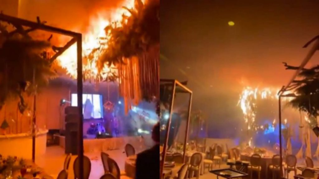 Viral: usaron pirotecnia en la boda y la fiesta terminó en un incendio