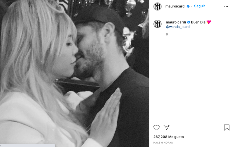 Mauro Icardi volvió a postear foto junto a Wanda Nara