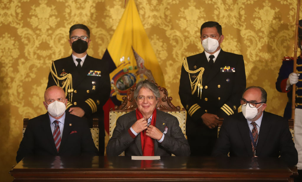 Lasso en su primera actividad al asumir como presidente de Ecuador