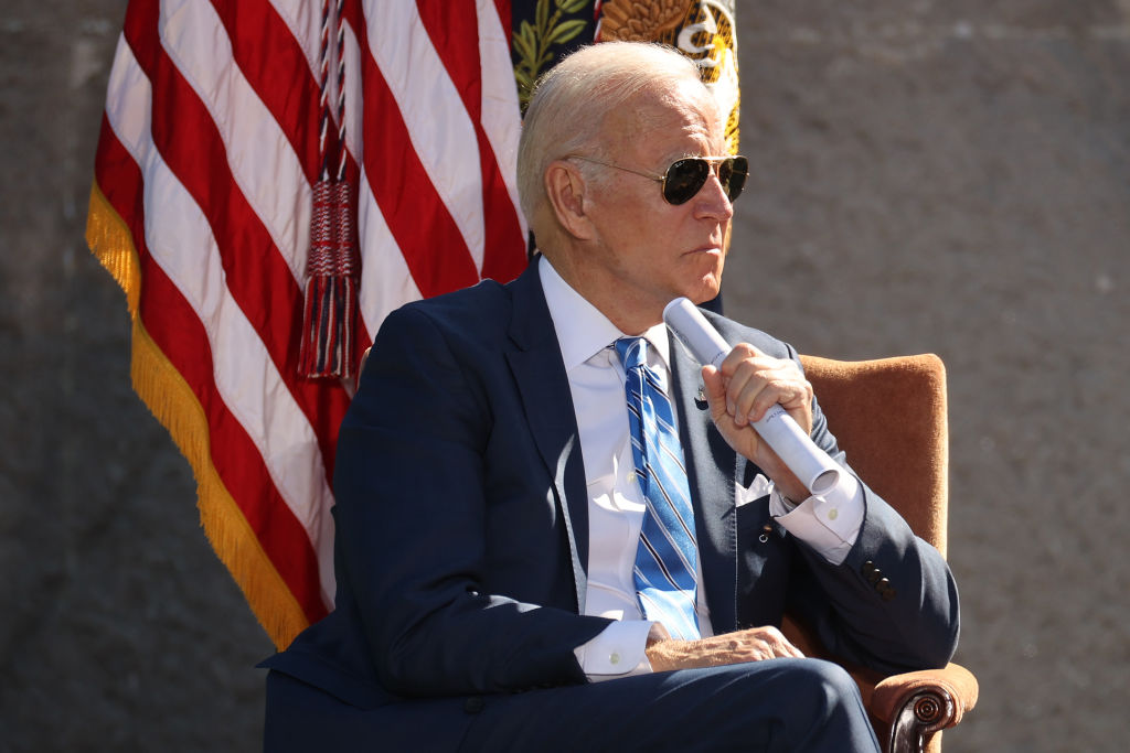 El mandatario estadounidense Joe Biden en un acto en Washington