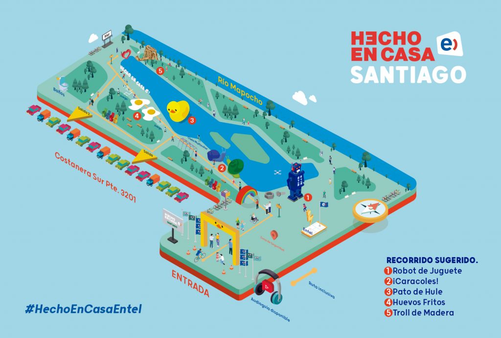 Mapa del festival hecho en casa, pato de hule