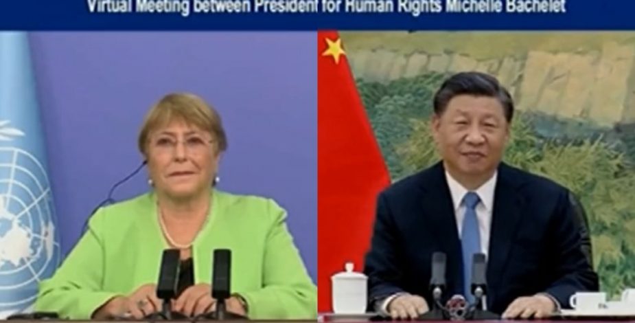 Presidente de China afirma en reunión con Bachelet que en el país se respetan los Derechos Humanos