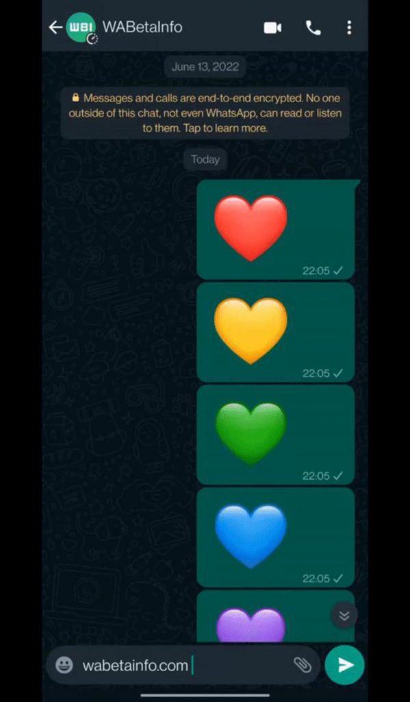 Emoji del corazón en WhatsApp