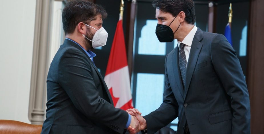 Presidente Gabriel Boric sostiene reunión con primer ministro de Canadá Justin Trudeau