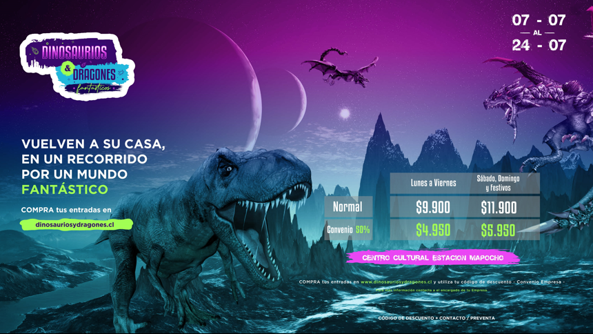 Gana entradas dobles para "Dinosaurios y Dragones Fantásticos"