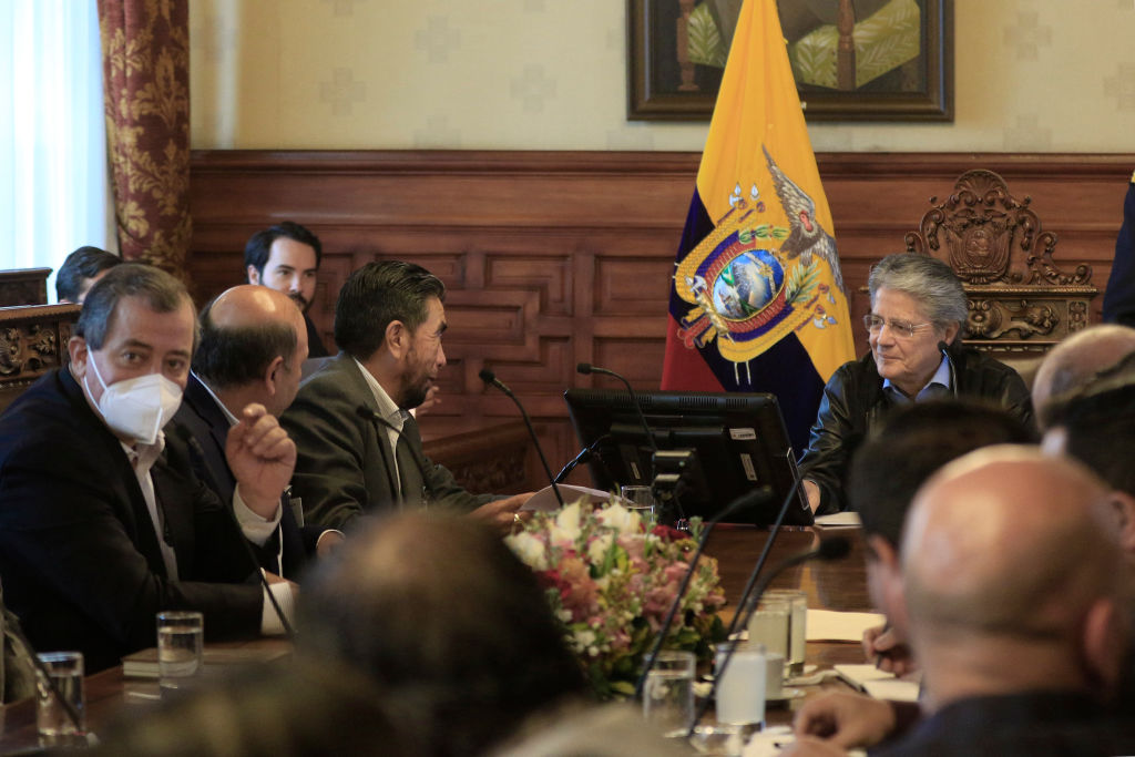 El presidente de Ecuador, Guillermo Lasso, en una cita en Quito