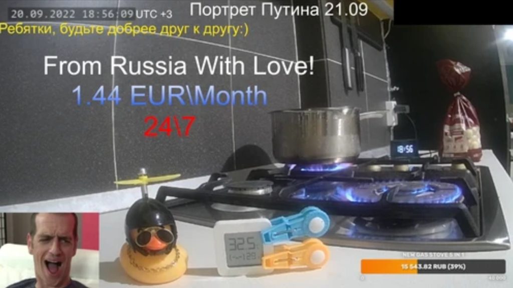 Twitch elimina cuenta de ruso que dejó prendida su cocina 24/7: se burlaba de la escasez de gas