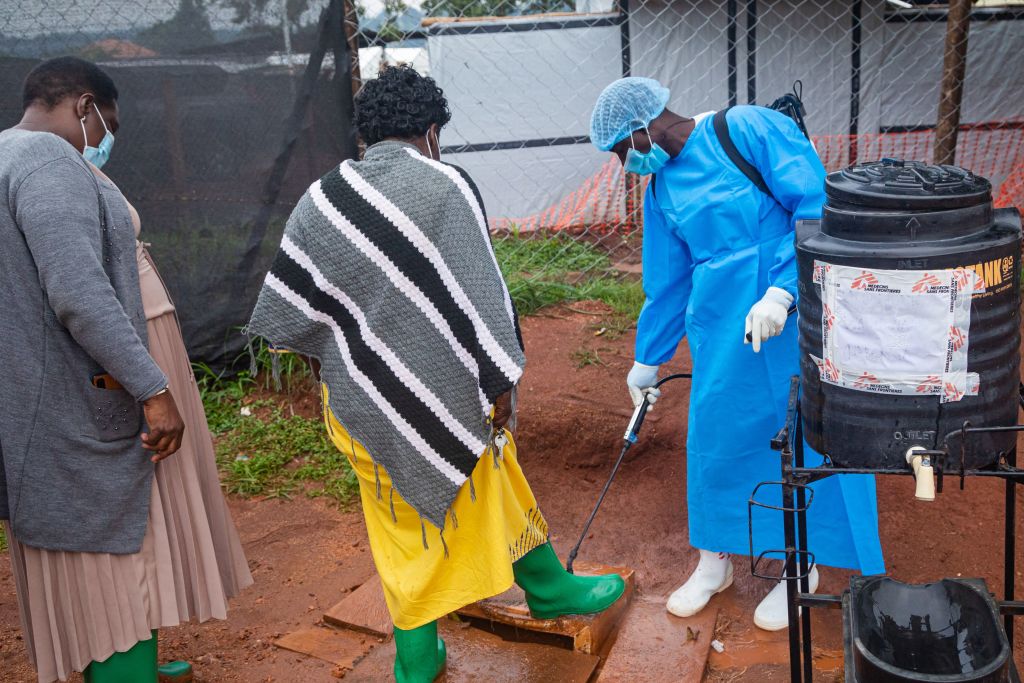 People in Mubindi, Uganda, are being cleared of the Ebola virus