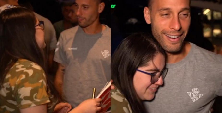 Hincha chilena conoce a figura del Real Betis y se emociona hasta las lágrimas: “Pensé que nunca lo iba a poder ver”