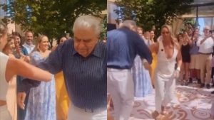 Lo dio todo: Don Francisco se luce bailando en la fiesta de boda de su nieta