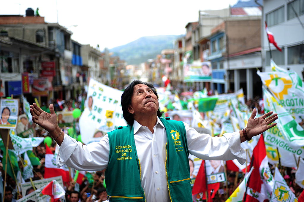 El entonces candidato presidencial de Peru Posible, Alejandro Toledo