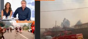 Periodista de Canal 13 rompió en llanto en despacho desde incendio en Tomé: "Es muy fuerte"