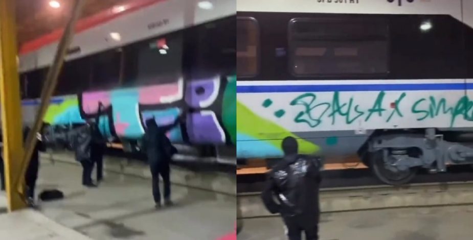 No duró ni 24 horas: desconocidos vandalizaron uno de los nuevos trenes de alta velocidad