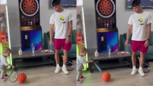 "¿Tu primer pupilo?": Hijo de Nicolás Jarry se luce entrenando junto a Carlos Alcaraz en Beijing